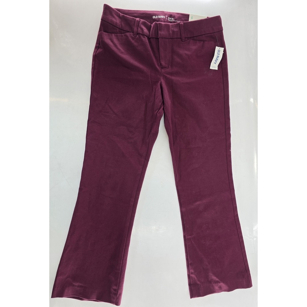 Old Navy Women's Mid-Rise Pixie Ankle Pants‎ - Color Maroon - Size 4